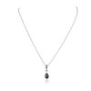 Image 1 : 14KT White Gold 1.00ct and Pear Diamond Pendant With Chain