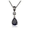 Image 2 : 14KT White Gold 1.00ct and Pear Diamond Pendant With Chain