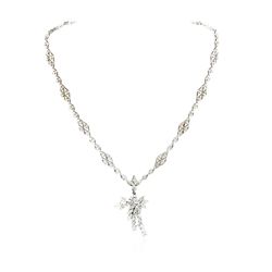 14KT White Gold 3.82ctw Diamond Necklace