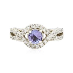 14KT White Gold 0.90ct Tanzanite and Diamond Ring