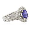 Image 2 : 14KT White Gold 1.03ct Tanzanite and Diamond Ring