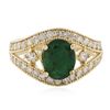 Image 1 : 14KT Yellow Gold 1.63ct Emerald and Diamond Ring