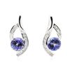 Image 1 : 14KT White Gold 6.30ctw Tanzanite and Diamond Earrings