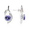 Image 2 : 14KT White Gold 6.30ctw Tanzanite and Diamond Earrings