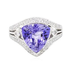 14KT White Gold 3.76ct Tanzanite and Diamond Ring