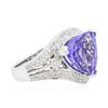 Image 2 : 14KT White Gold 3.76ct Tanzanite and Diamond Ring