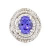 Image 3 : 14KT White Gold 5.56ct Tanzanite and Diamond Ring