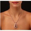 Image 1 : 14KT Rose Gold GIA Certified 34.63ct Morganite and Diamond Pendant With Chain