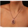 Image 2 : 14KT Rose Gold GIA Certified 34.63ct Morganite and Diamond Pendant With Chain