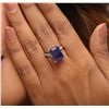 Image 2 : 14KT White Gold 5.67ct Tanzanite and Diamond Ring