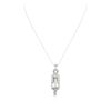 Image 3 : 14KT White Gold 11.80ct Aquamarine and Diamond Pendant With Chain