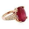 Image 2 : 14KT Rose Gold 12.88ct Ruby and Diamond Ring