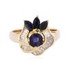 Image 3 : 14KT Yellow Gold 1.00ctw Sapphire and Diamond Ring