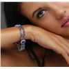 Image 1 : 14KT White Gold 25.05ctw Tanzanite and Diamond Bracelet