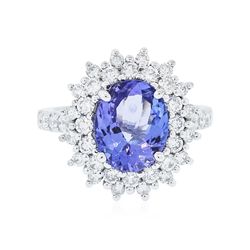 14KT White Gold 2.72ct Tanzanite and Diamond Ring