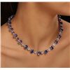 Image 2 : 14KT White Gold 51.10ctw Tanzanite and Diamond Necklace