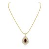 Image 3 : 14KT Yellow Gold 5.44ct Ruby and Diamond Pendant With Chain