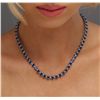 Image 2 : 14KT White Gold 32.24ctw Sapphire and Diamond Necklace