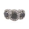 Image 1 : 14KT White Gold 4.91ctw Black Diamond Ring