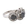 Image 2 : 14KT White Gold 4.91ctw Black Diamond Ring