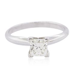 14KT White Gold 0.87ct Princess Cut Diamond Solitaire Ring