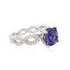 Image 2 : 18KT White Gold 2.98ct Tanzanite and Diamond Ring