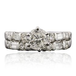 14KT White Gold 1.33ctw Diamond Ring Wedding Set