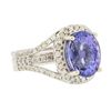 Image 2 : 14KT White Gold 5.00ct Tanzanite and Diamond Ring