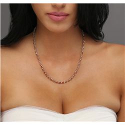 14KT White Gold 14.30ctw Orange Sapphire and Diamond Necklace