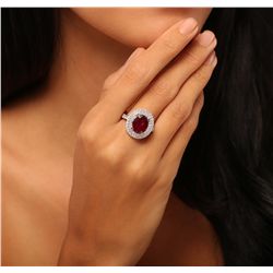 14KT Two-Tone Gold 3.51ct Ruby and Diamond Ring