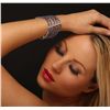 Image 1 : 14KT White Gold 48.30ctw Tanzanite and Diamond Bracelet