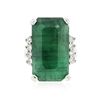 Image 3 : 14KT White Gold 17.30ct Emerald and Diamond Ring