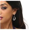 Image 2 : 14KT White Gold 2.56ctw Sapphire and Diamond Earrings