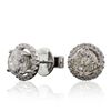 Image 2 : 18KT White Gold 3.14ctw Diamond Stud Earrings