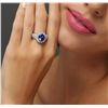 Image 1 : 14KT White Gold 3.94ct Tanzanite and Diamond Ring
