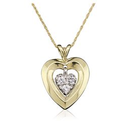 14KT Yellow Gold 0.15ctw Diamond Pendant With Chain