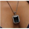 Image 5 : 14KT White Gold 44.43ct Topaz and Diamond Pendant With Chain