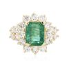 Image 3 : 14KT Yellow Gold 3.01ct Emerald and Diamond Ring