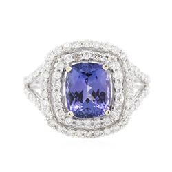 14KT White Gold 2.30ct Tanzanite and Diamond Ring