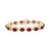 Image 3 : 14KT Yellow Gold 21.45ctw Ruby and Diamond Bracelet