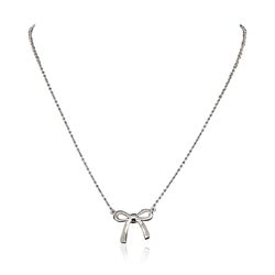 14KT White Gold Bow Necklace