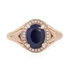 Image 3 : 14KT Rose Gold 1.94ct Sapphire and Diamond Ring