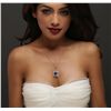 Image 2 : 14KT Yellow Gold 8.21ct Tanzanite and Diamond Pendant with Chain