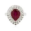 Image 3 : 14KT White Gold 3.22ct Ruby and Diamond Ring