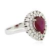 Image 4 : 14KT White Gold 3.22ct Ruby and Diamond Ring