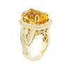 Image 7 : 14KT Yellow Gold 7.71ct Citrine Quartz and Diamond Ring