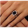 Image 1 : 14KT White Gold 5.49ct Sapphire and Diamond Ring