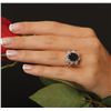 Image 2 : 14KT White Gold 5.49ct Sapphire and Diamond Ring