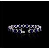 Image 7 : 14KT White Gold 31.32ctw Corundum and Diamond Bracelet