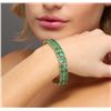 Image 2 : 14KT Yellow Gold 28.52ctw Emerald Bracelet